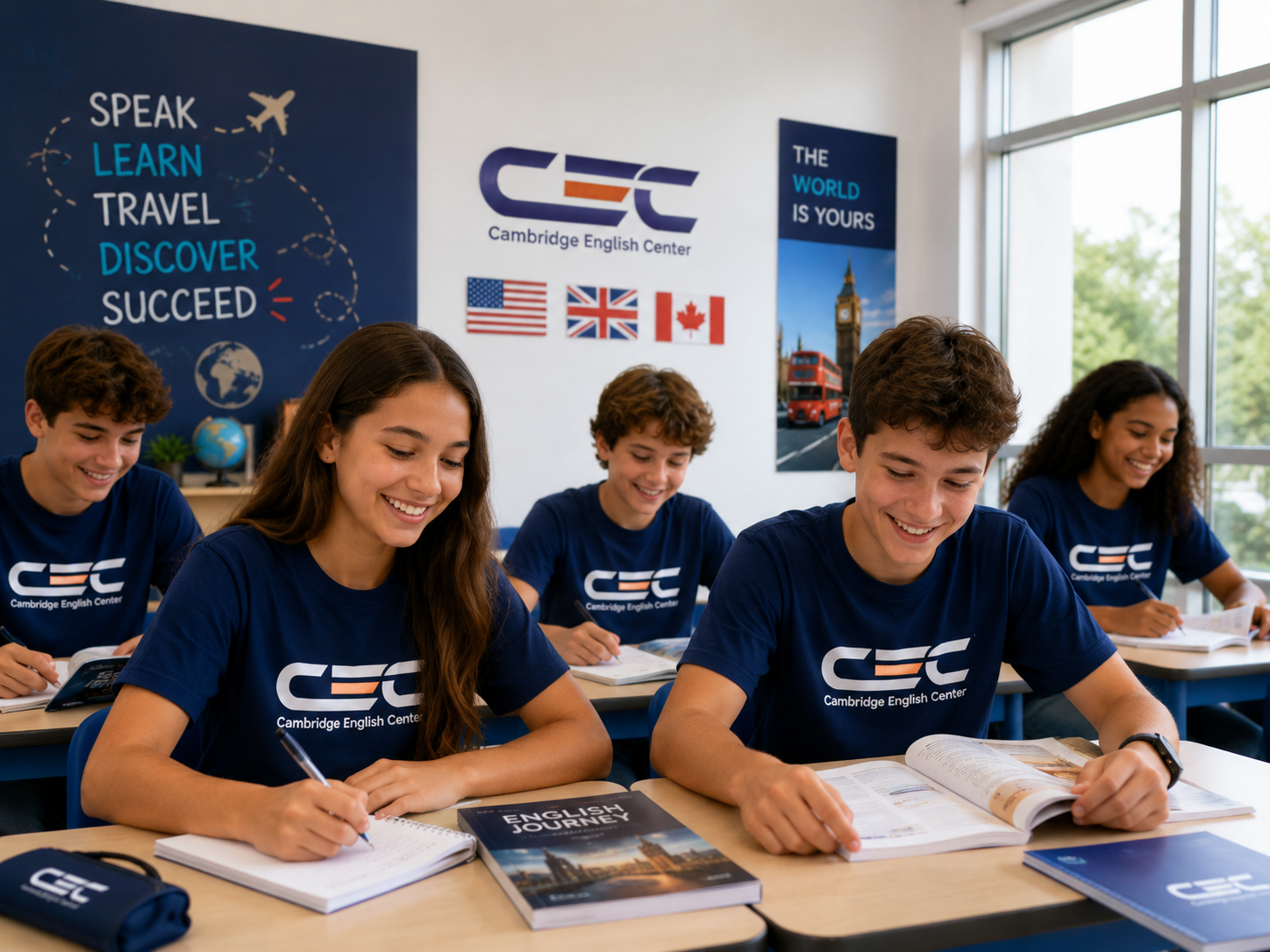 Alunos da CEC Idiomas em sala de aula